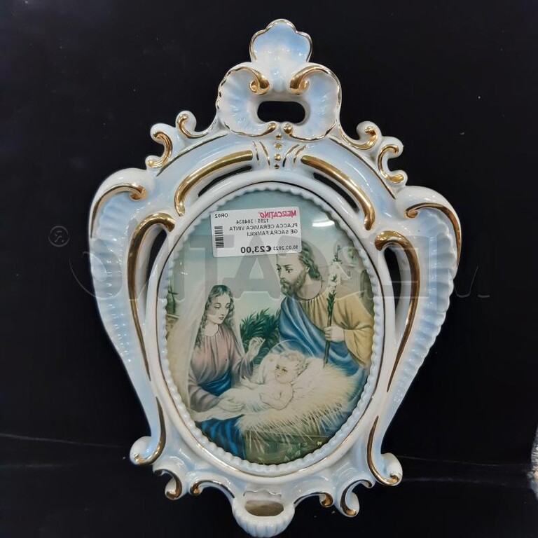 5106597 Placca ceramica vintage sacra